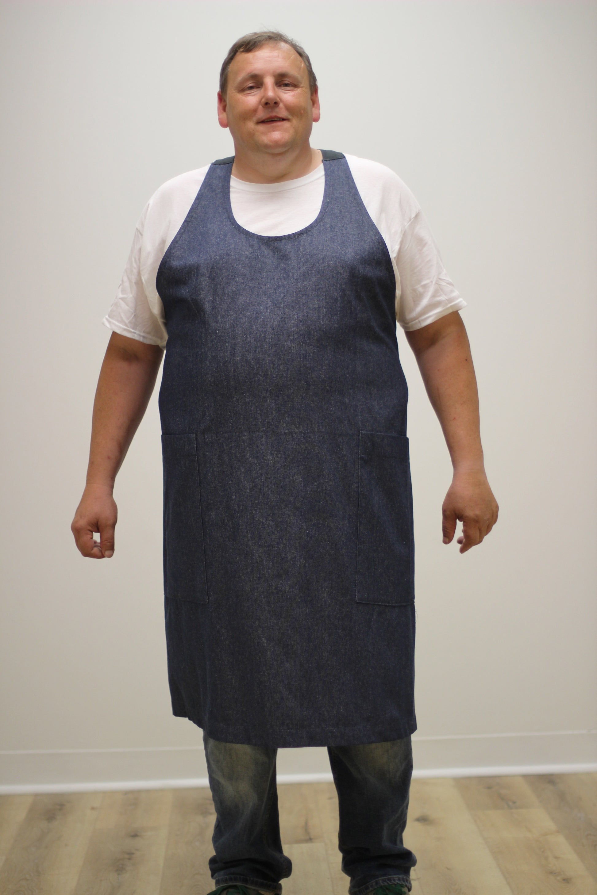 Chef Apron in Denim Front View