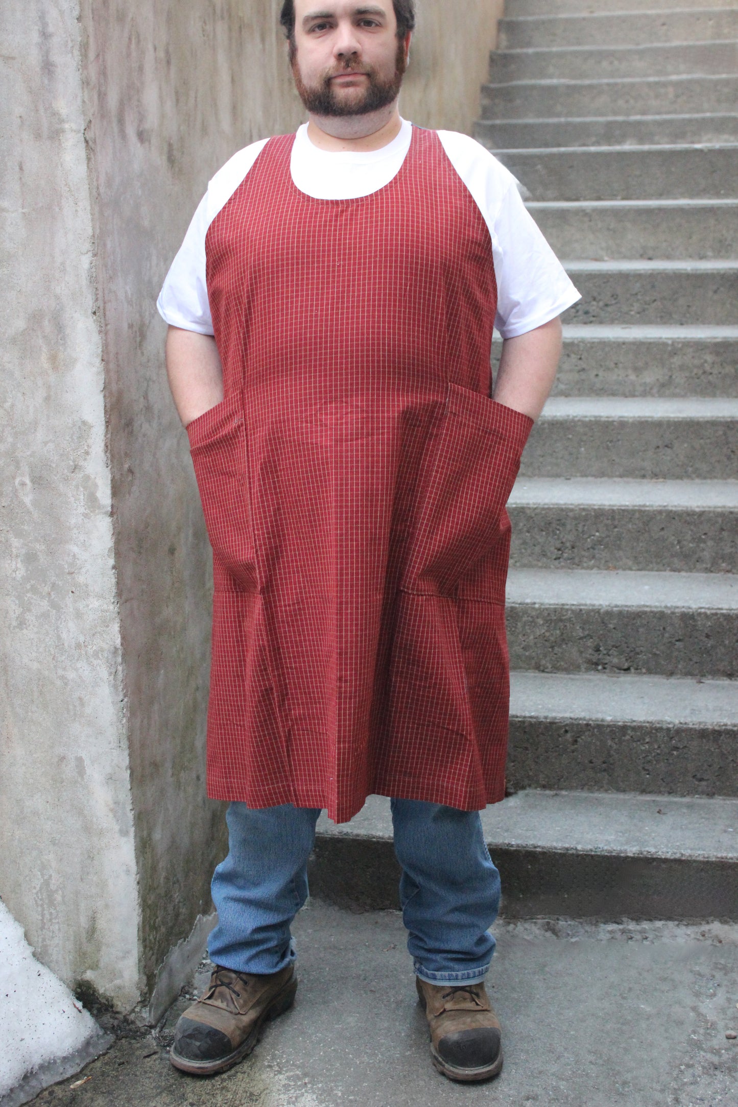 Chef Apron in Red Homespun