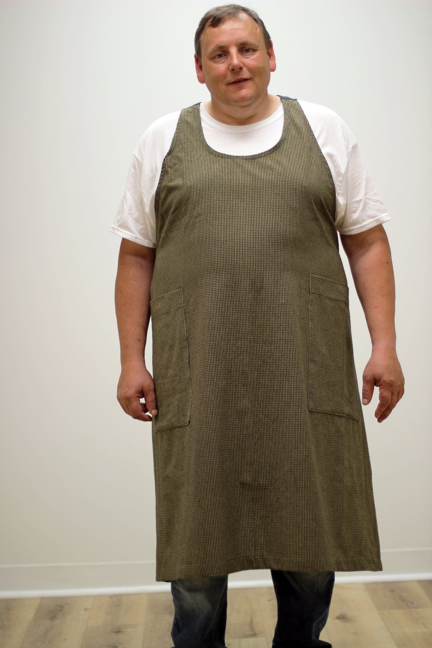 Chef Apron in Mini Check Homespun - Front view 2