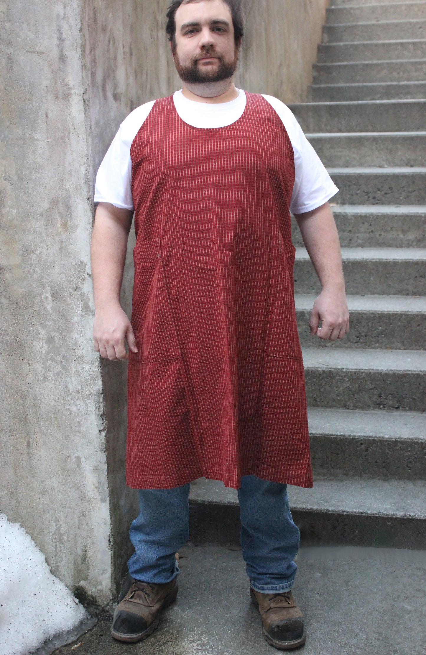 Chef Apron in Red Homespun
