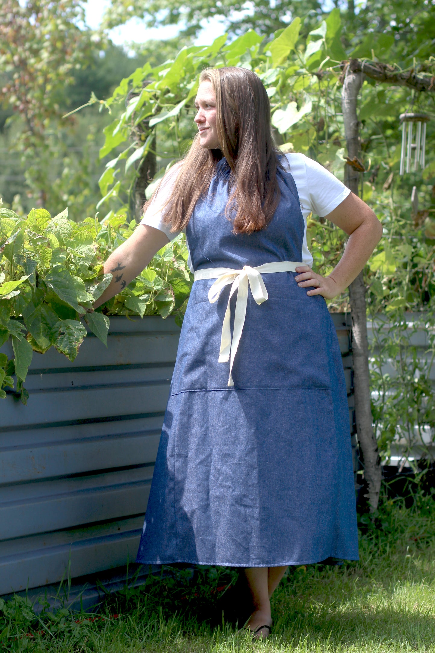 XS - 5X Long Bib Apron in Denim