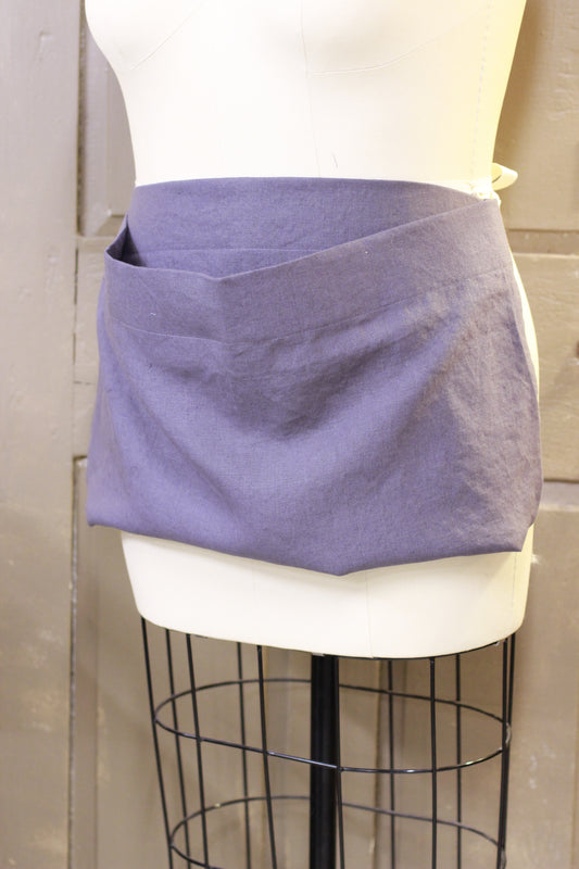 Linen Pouch Apron in Charcoal Grey Linen