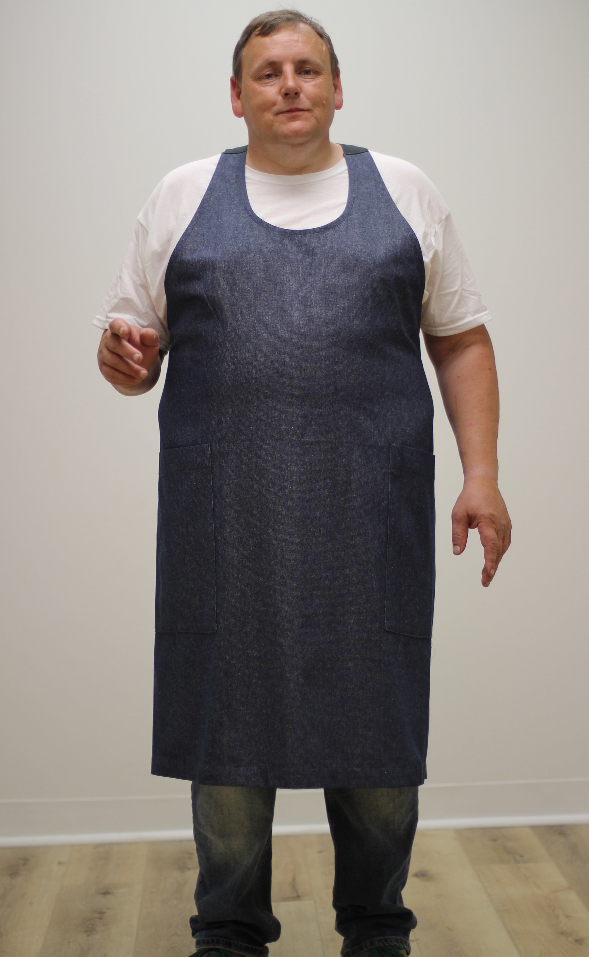 Chef Apron in Denim Front View 3