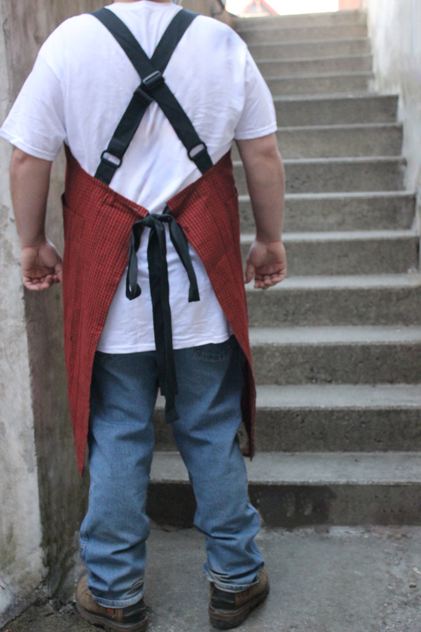 Chef Apron in Red Homespun