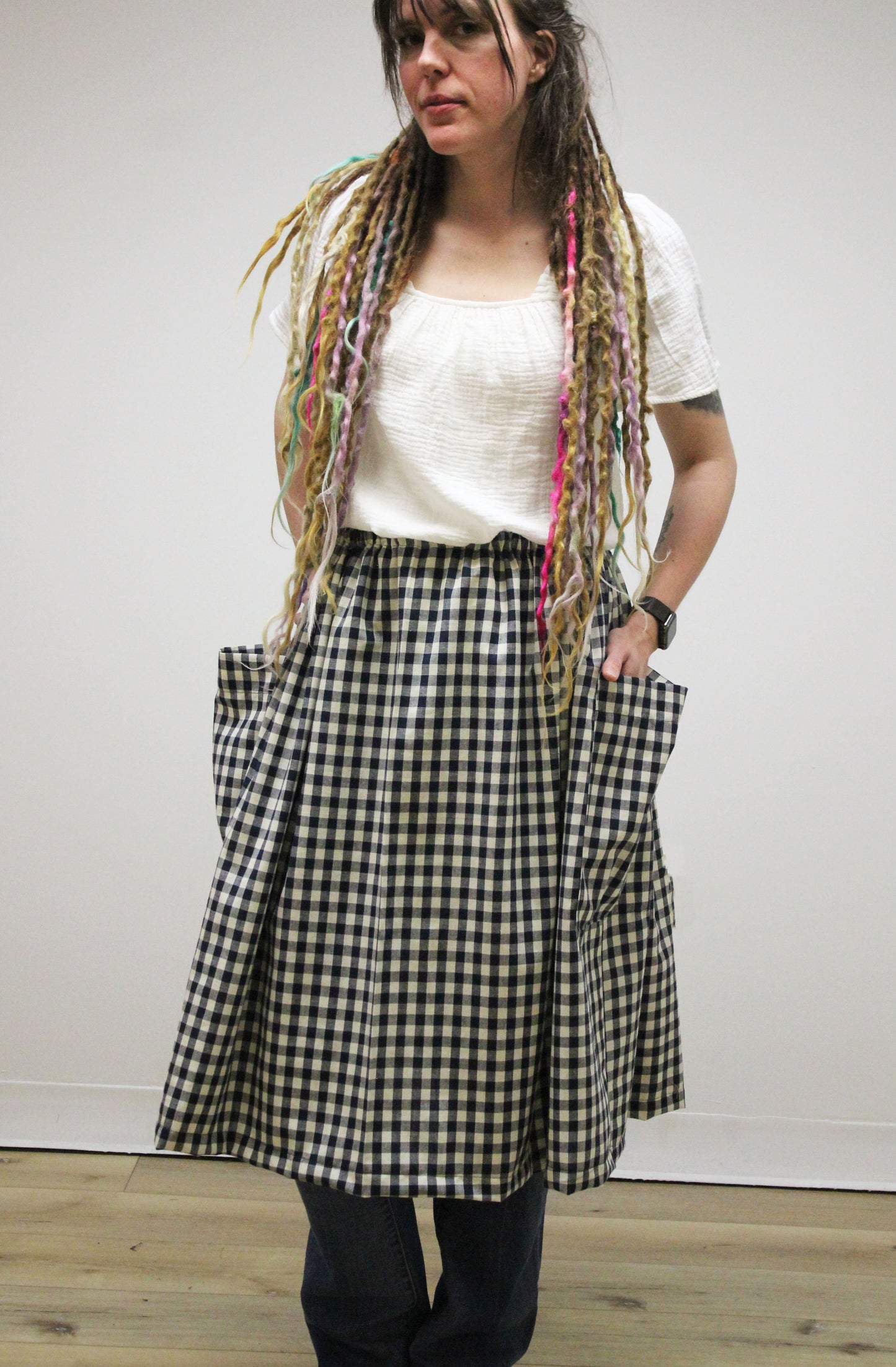 Dirndl Homespun Skirt - Front view  of model
