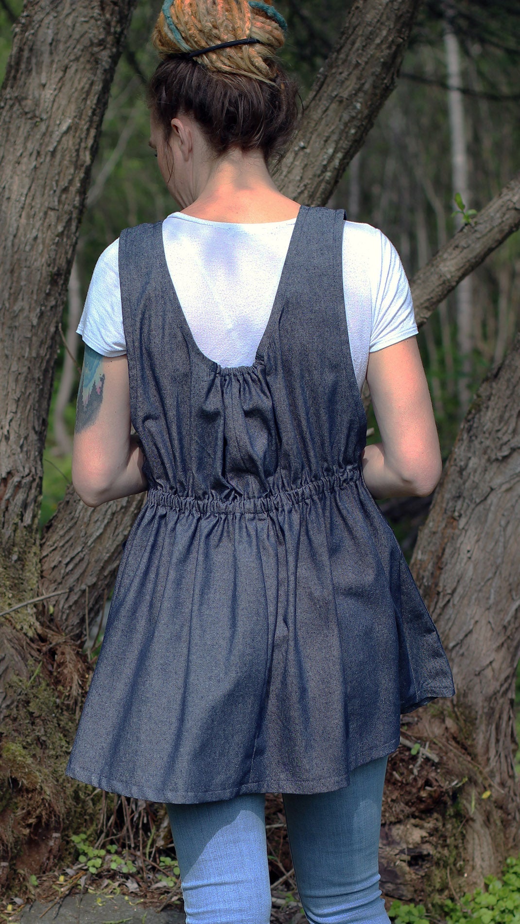 XS-5X Smock #2 in Denim - Back View