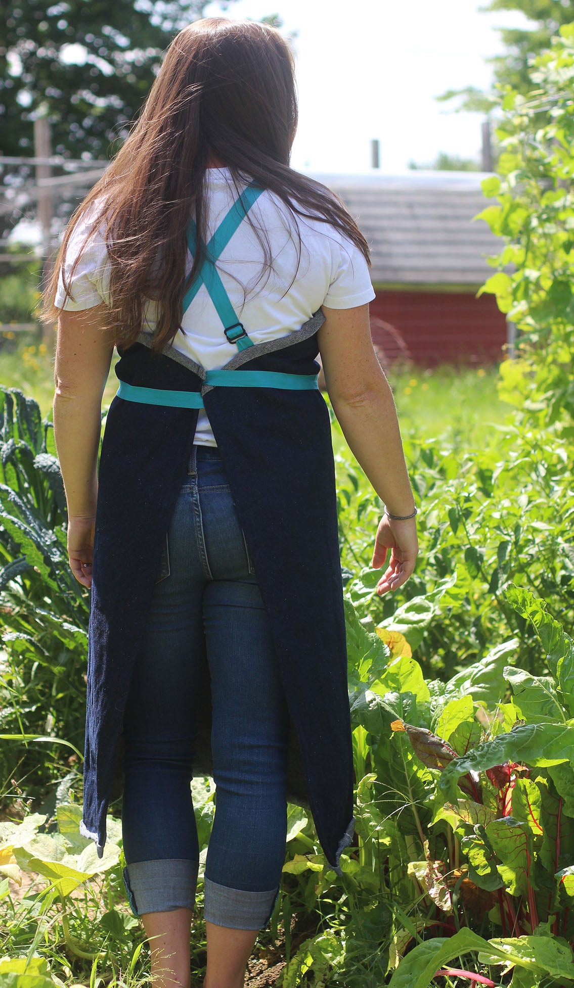 Apron #54 is an artistic expression offered in heavy weight denim by The Vermont Apron Company - Back View