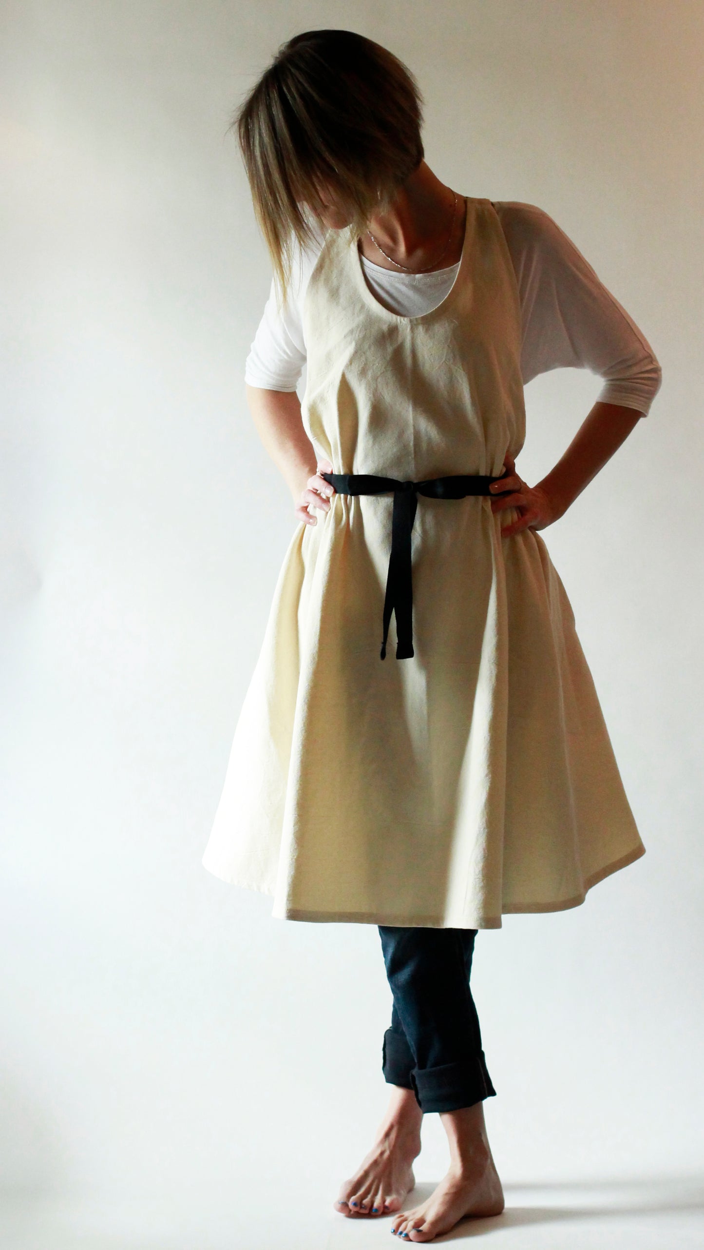 XS-5X A-Line Crossback Apron in Plain Canvas 