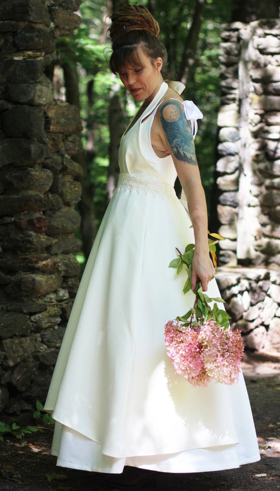 Bridal Apron with Empire Waist - Side View