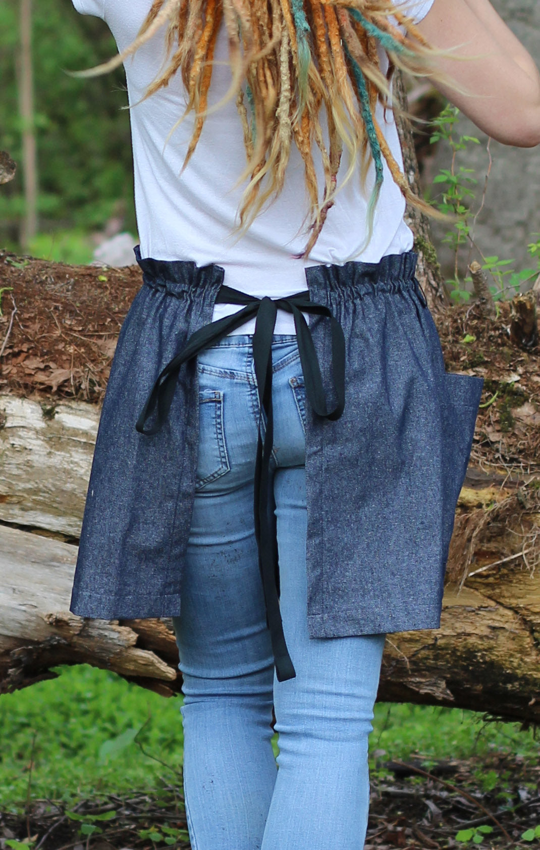 Half Apron in Denim - Back View