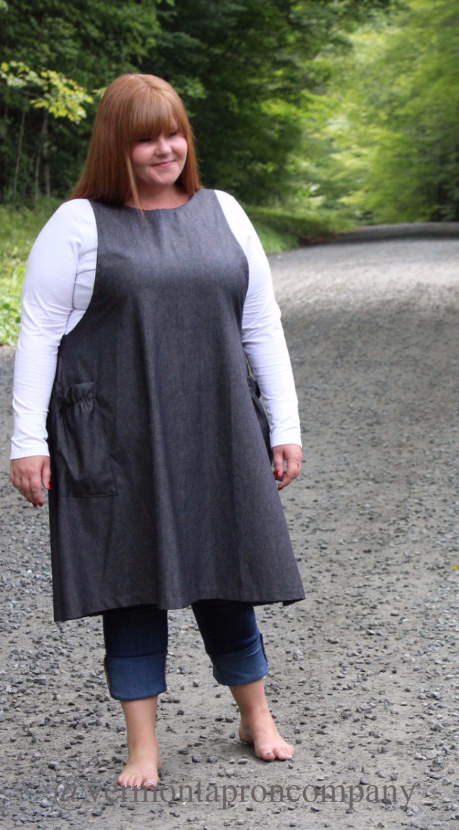 S-5X Jumper in Black Denim, plus size, front view