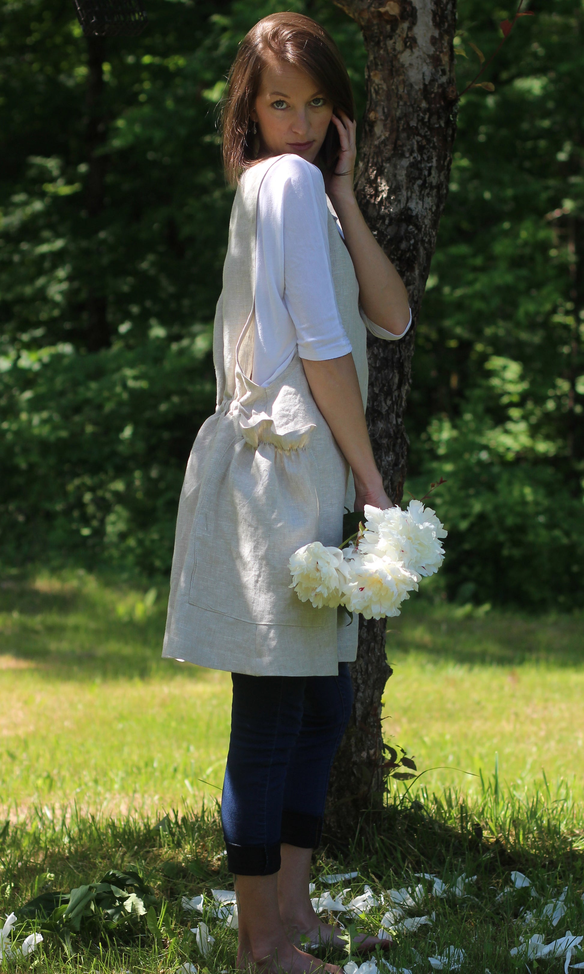 XS-5X  Smock #3 in Linen - Side View