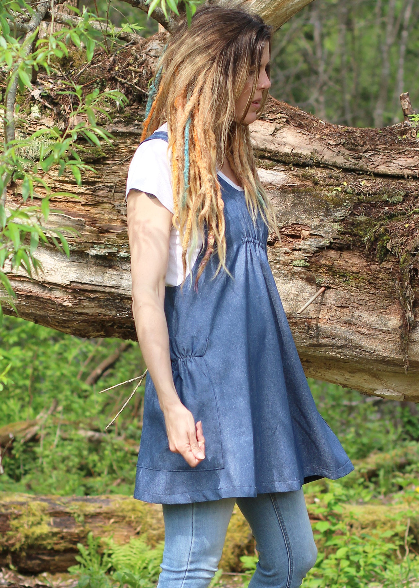 XS-5X Smock #1 in Denim - Side View